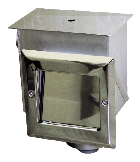 Скиммер нерж. с камерой долива 15м2, под плитку, AISI 304, арт. Р3-01.1