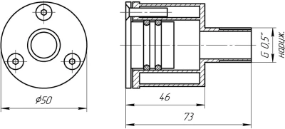 Пьезокнопка с закладной и блоком управления Ø50 (универсальная) схема