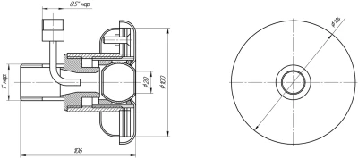 Форсунка гидромассажная 7 м³час, нерж. схема